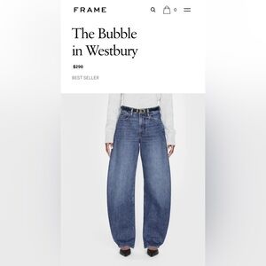 NWT FRAME Denim - The Bubble Jean in Westbury